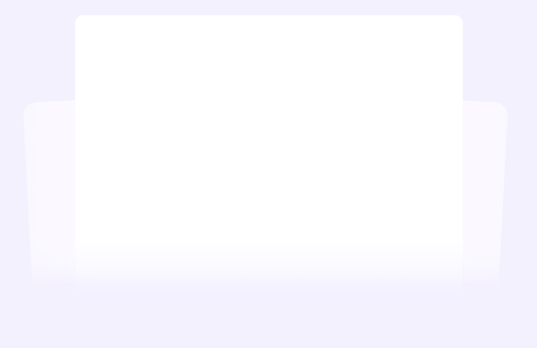 A light grey rectangular card is centered against a pale, soft purple background with two slightly visible, overlapping white cards behind it, creating a subtle layered effect.