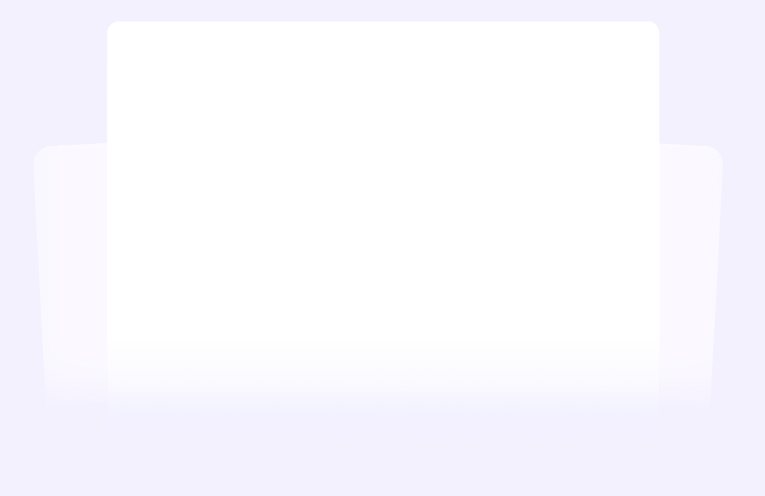A light grey rectangular card is centered against a pale, soft purple background with two slightly visible, overlapping white cards behind it, creating a subtle layered effect.