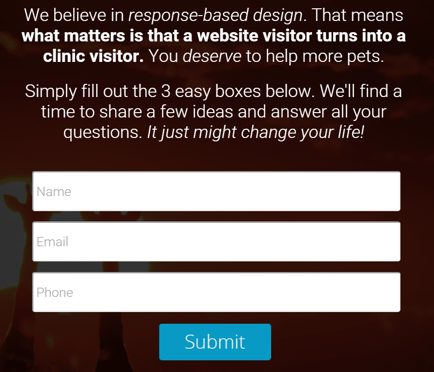 landing page