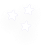 Three white star shapes are arranged on a light gray background, with one in the lower left corner, one in the upper left, and one in the upper right.